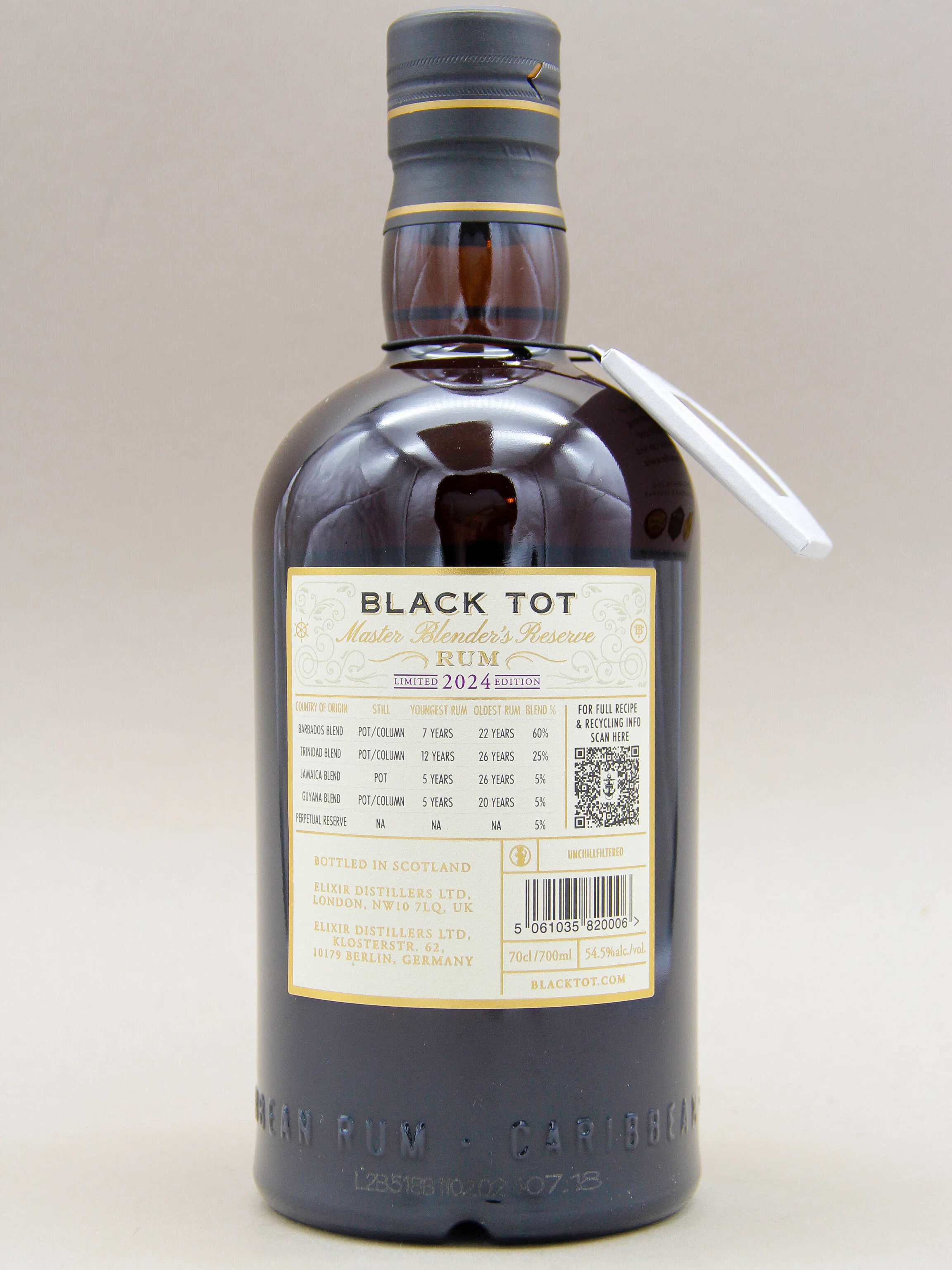 Black Tot, Master Blender's Reserve Rum, Ltd Edition 2024, Barbados, Guyana, Jamaica, Trinidad (54.5%, 70cl) - Image 2