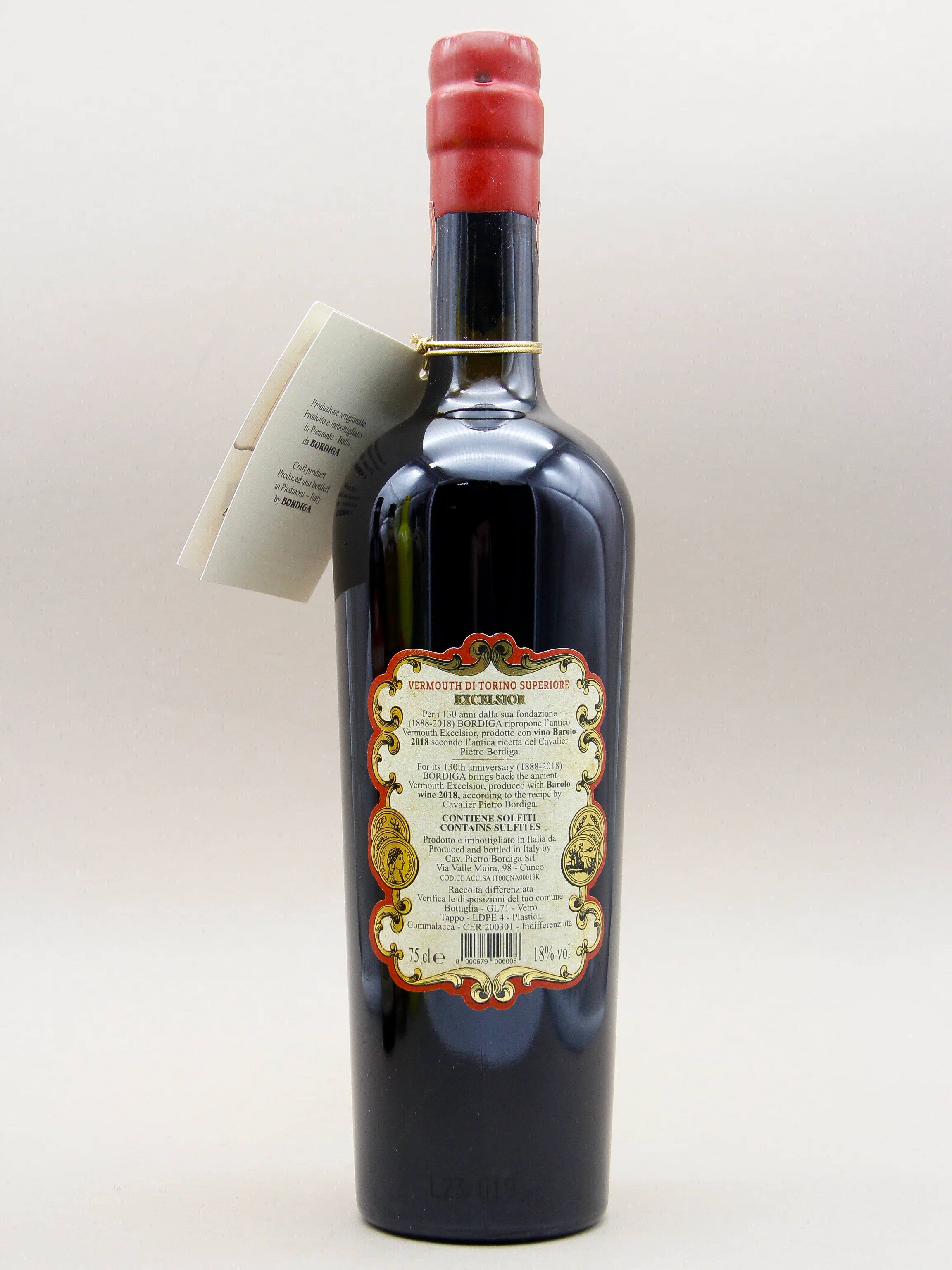 Bordiga Vermouth Di Torino Rosso, Excelsior Italy (18%, 75cl) - Image 2