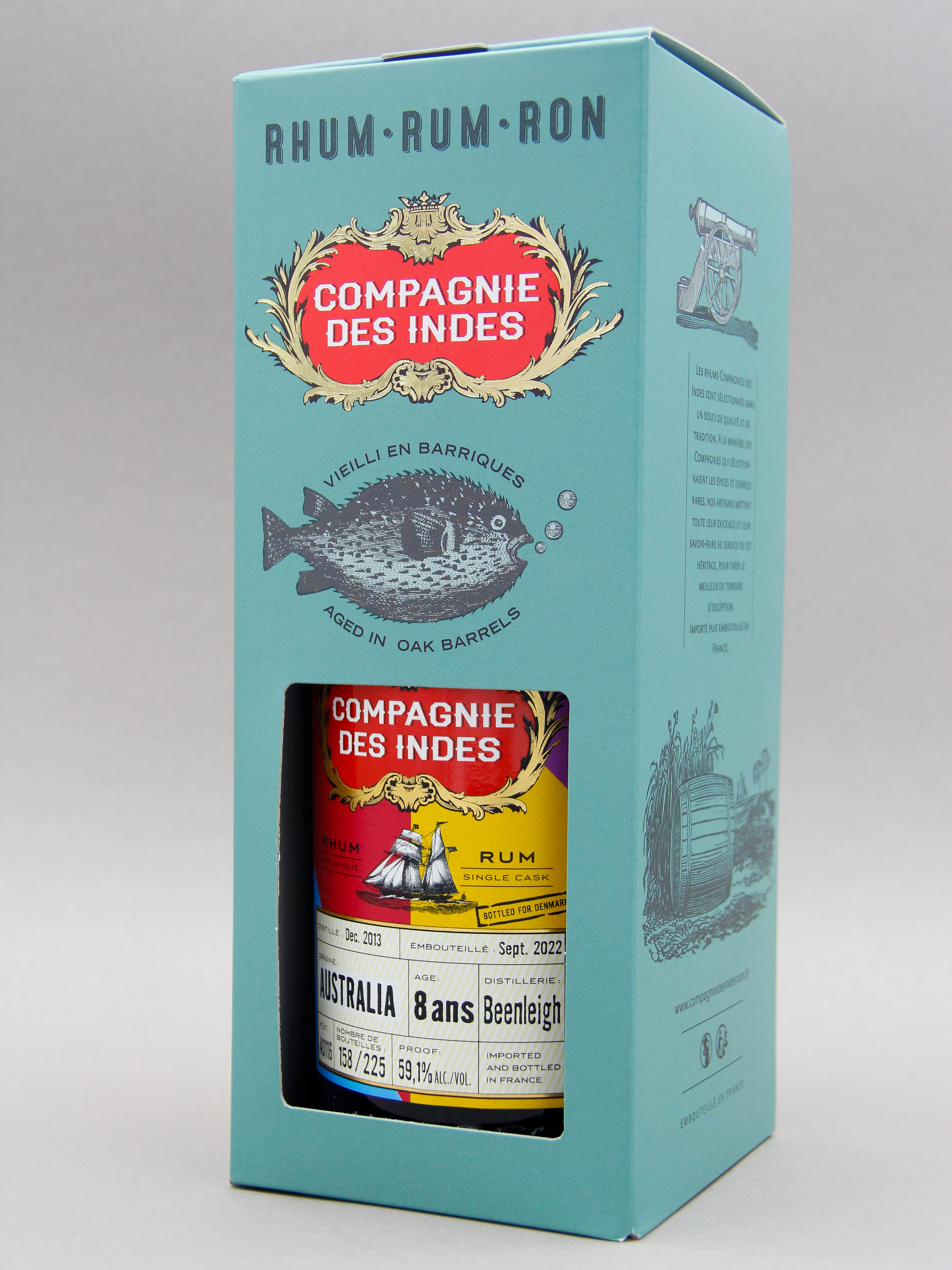 Compagnie Des Indes Beenleigh AD116 Rum, 8 years, Australia, Bottled for DK (59.1%, 70cl) - Image 2