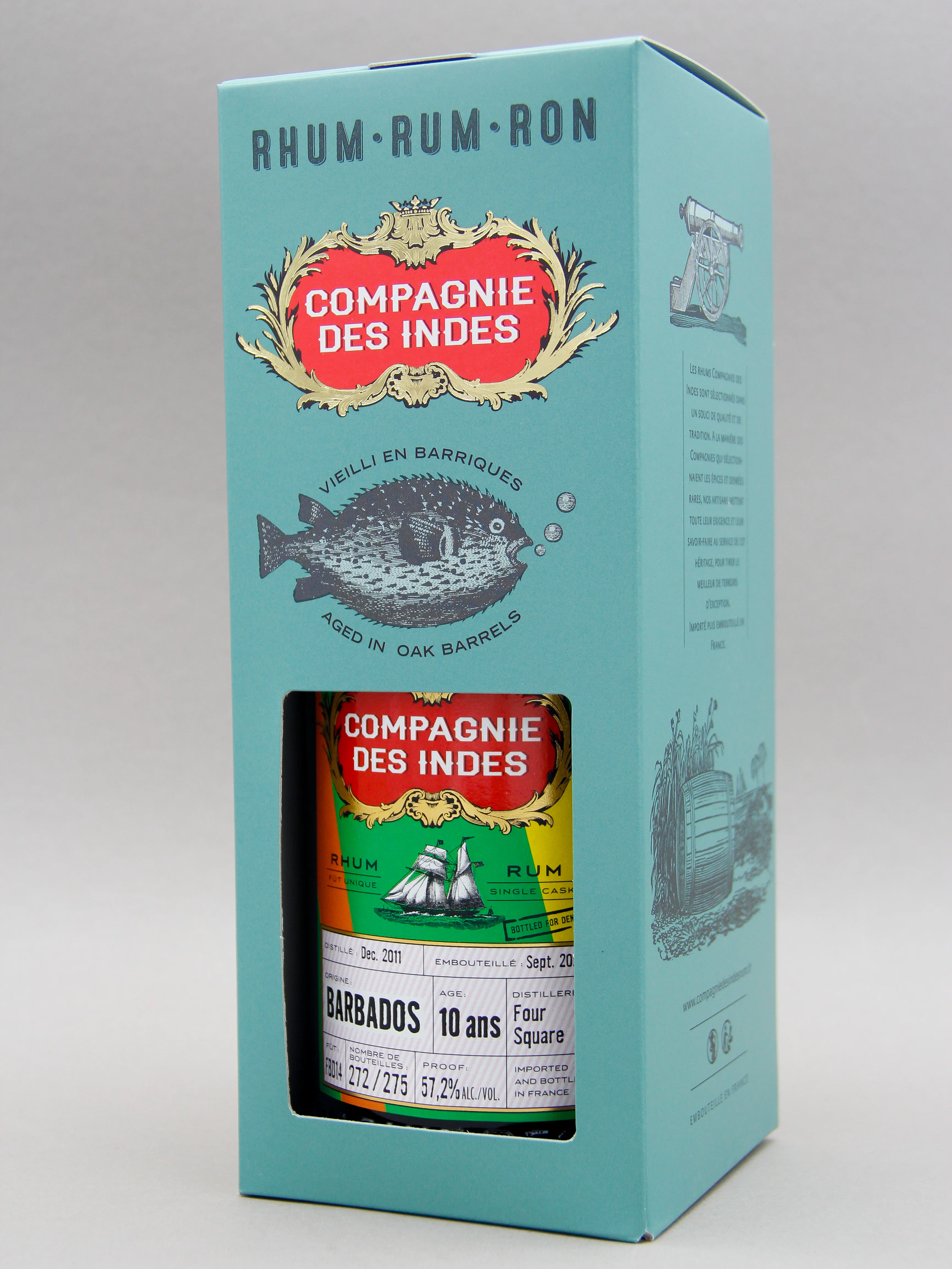 Compagnie Des Indes Foursquare FBD14 Rum, 10 years, Barbados, Bottled for DK (57.2%, 70cl) - Image 2