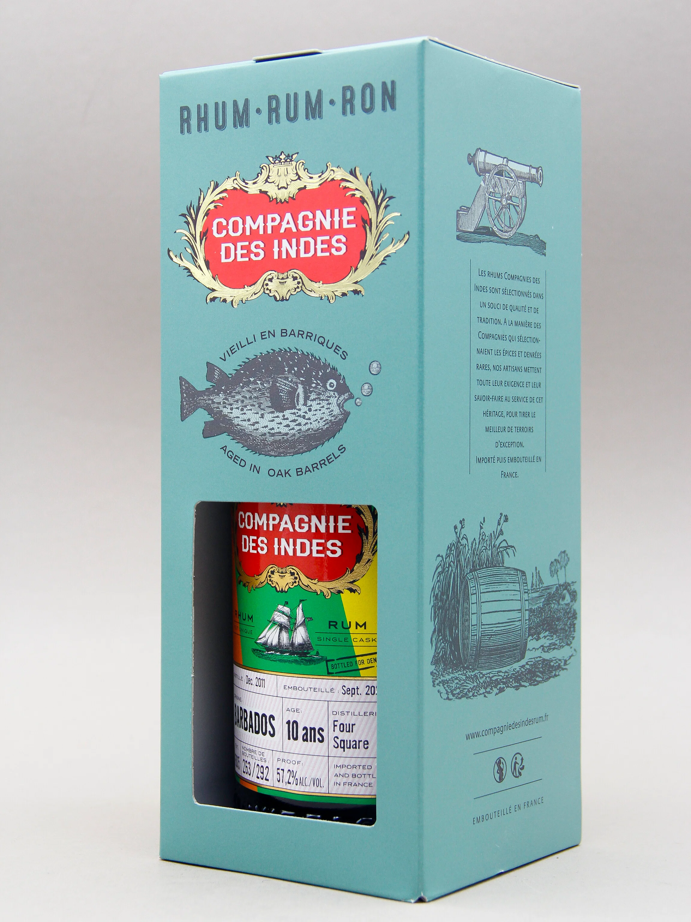 Compagnie Des Indes Foursquare FBD15 Rum, 10 years, Barbados, Bottled for DK (57.2%, 70cl) - Image 2