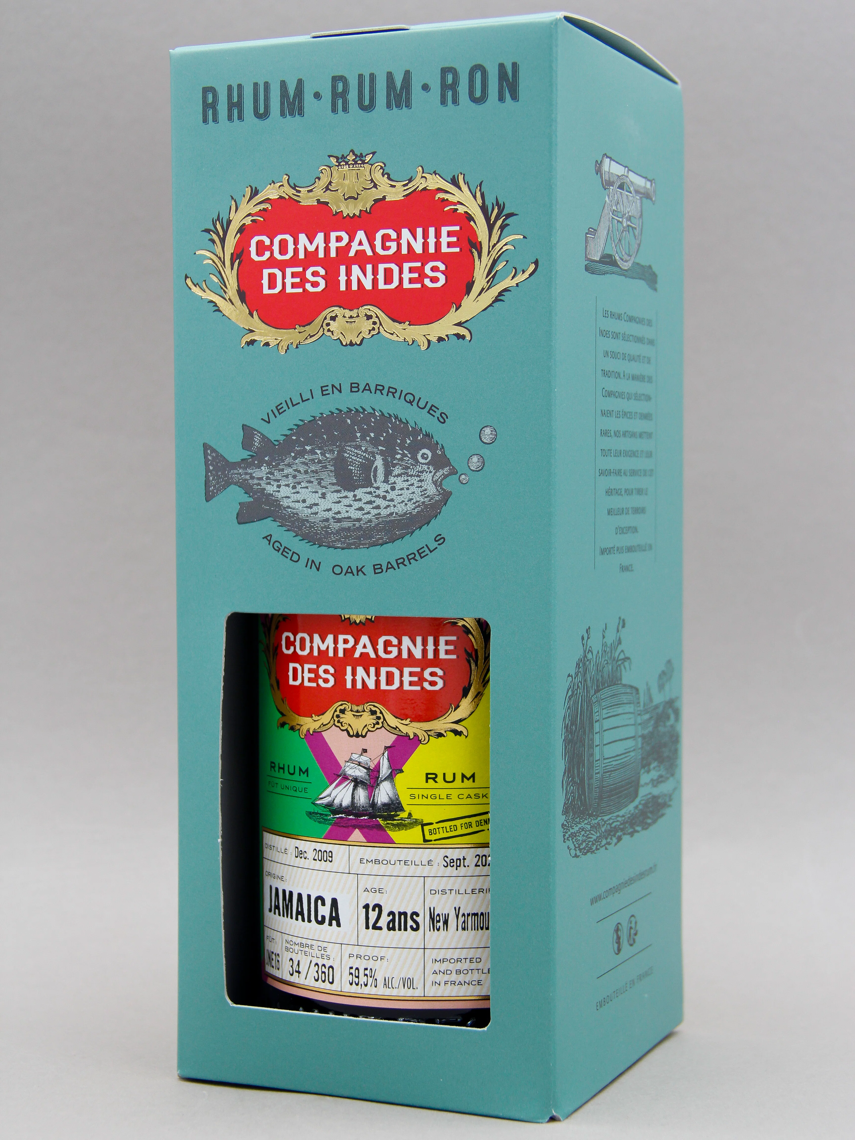 Compagnie Des Indes New Yarmouth JNE16 Rum, 12 years, Jamaica, Bottled for DK (59.5%, 70cl) - Image 2