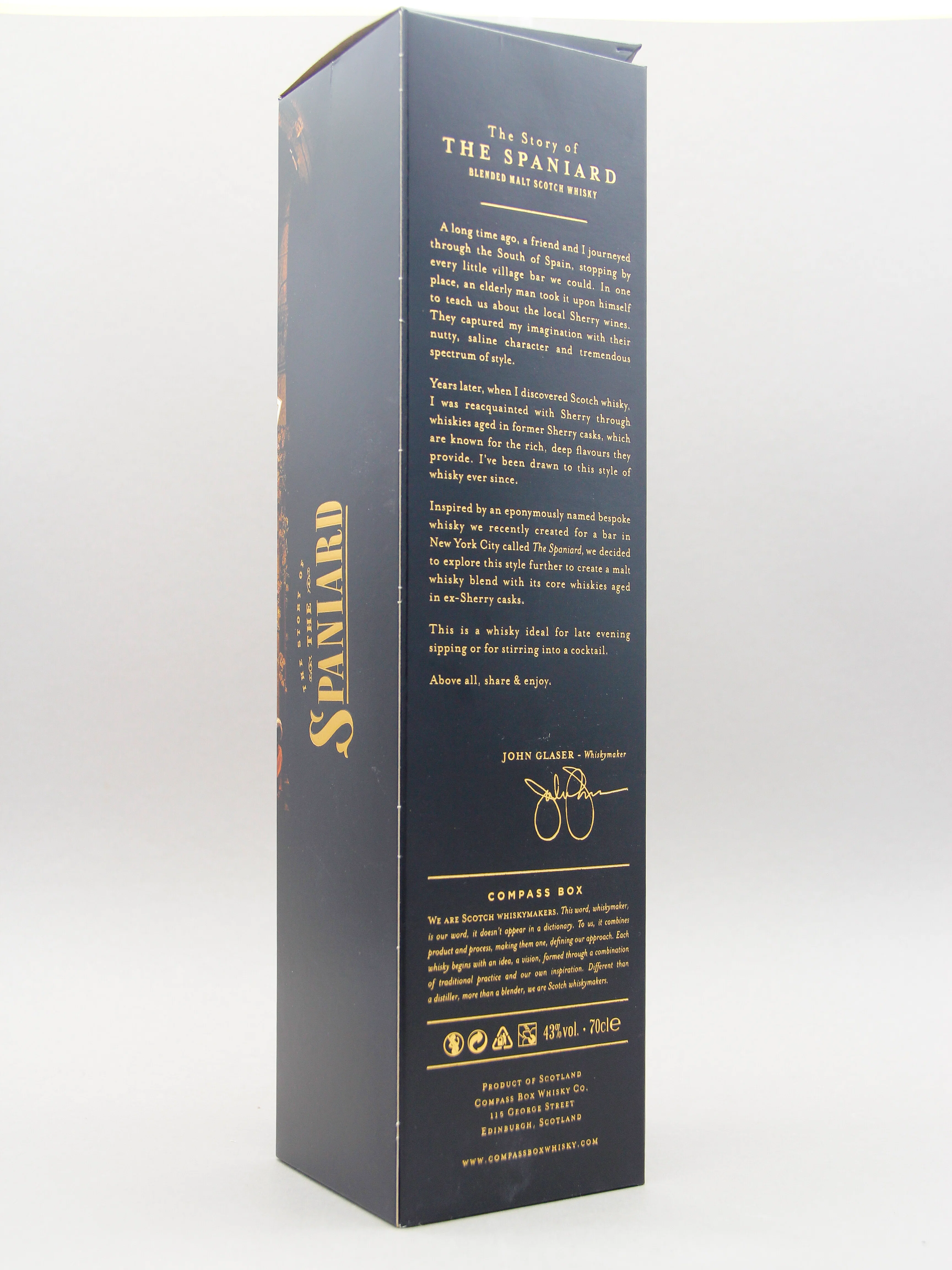 Compass Box, The Story Of The Spaniard,  Blended Malt Scotch Whisky (43%, 70cl) - Image 3