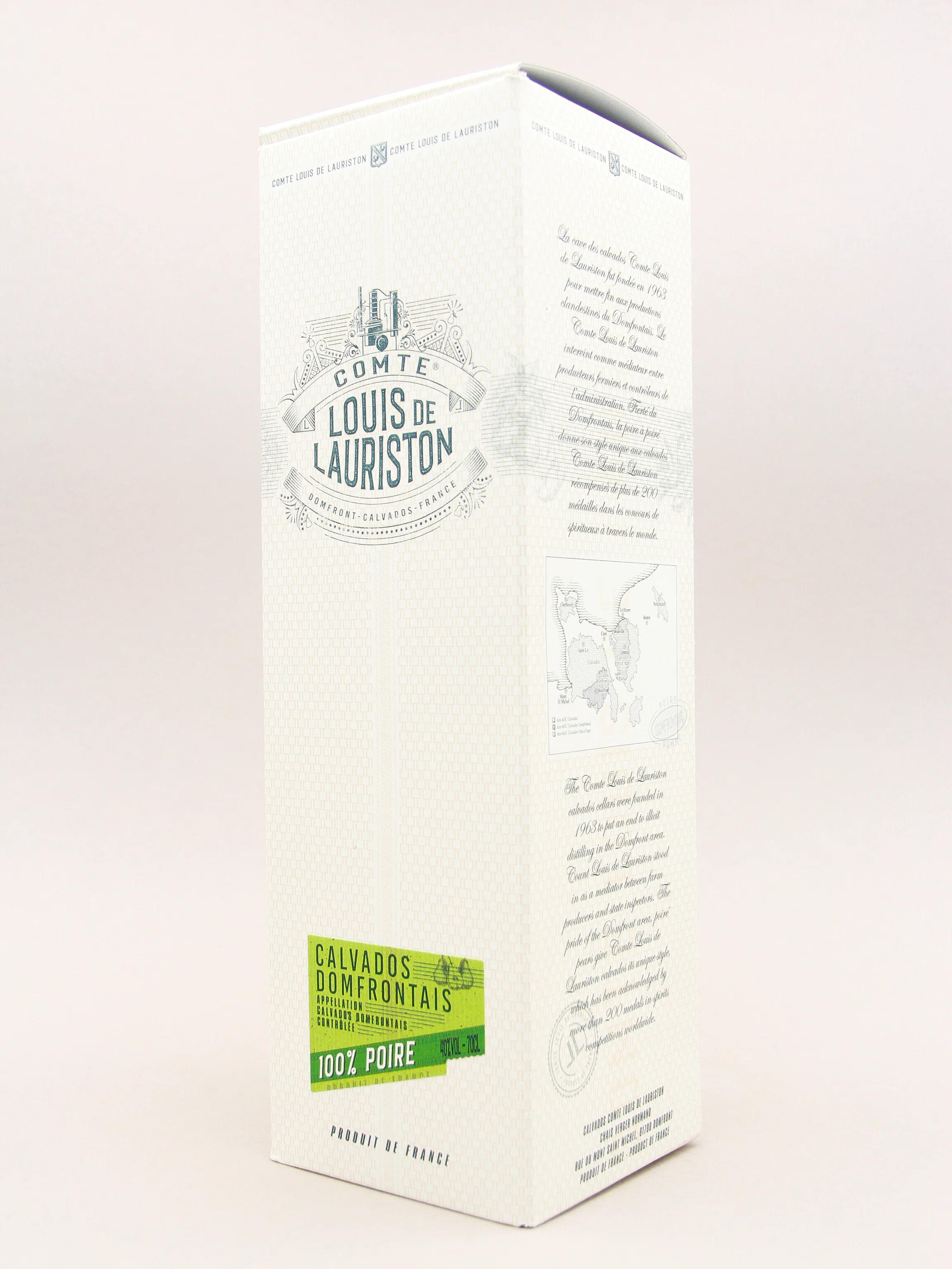 Comte Louis de Lauriston, Calvados 100% Poire (40%, 70cl) - Image 2