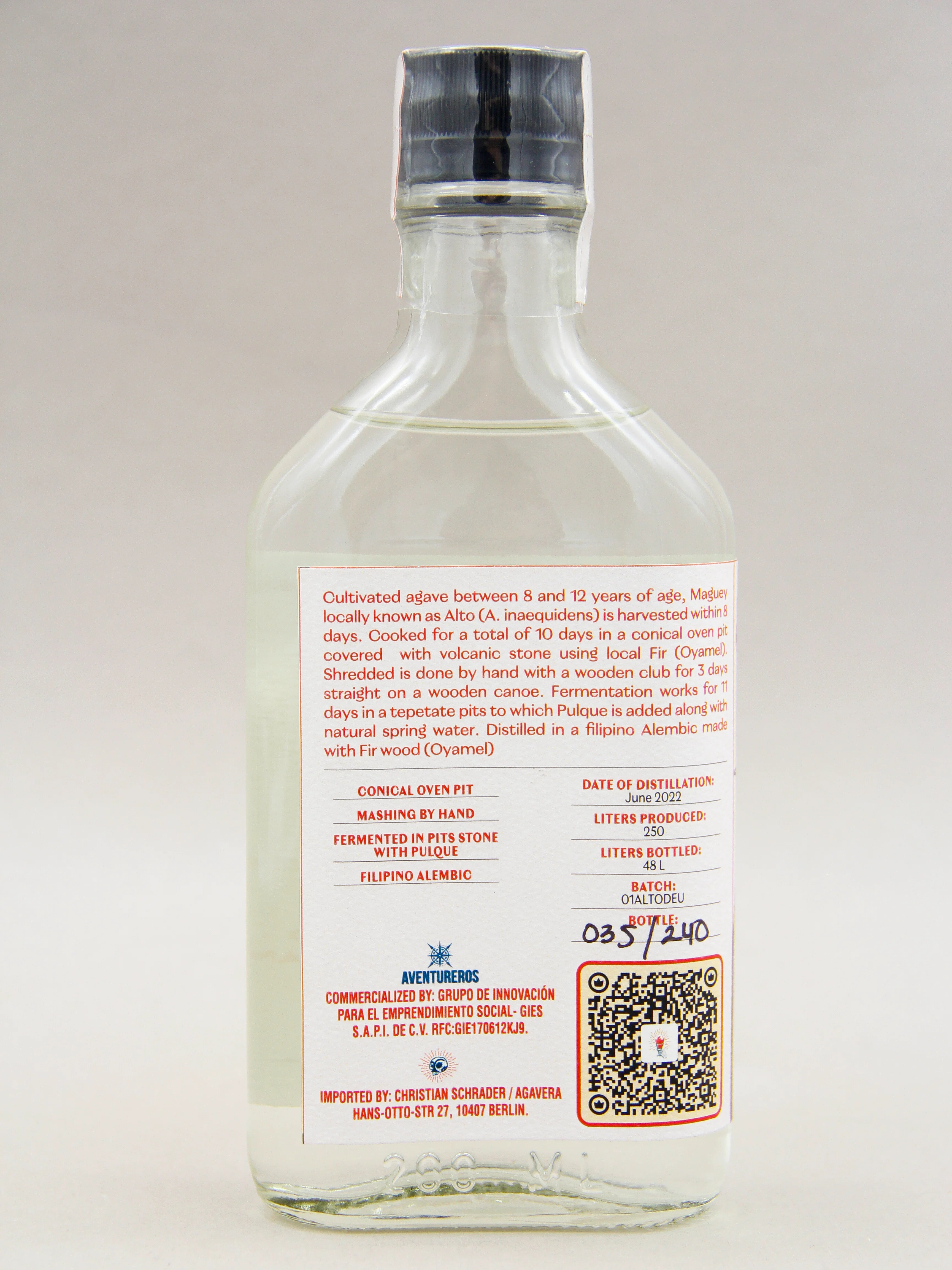 Espina Roja, Ariana Buendia, 100% Agave Spirit, A. Inaequidens (48%, 20cl) - Image 2
