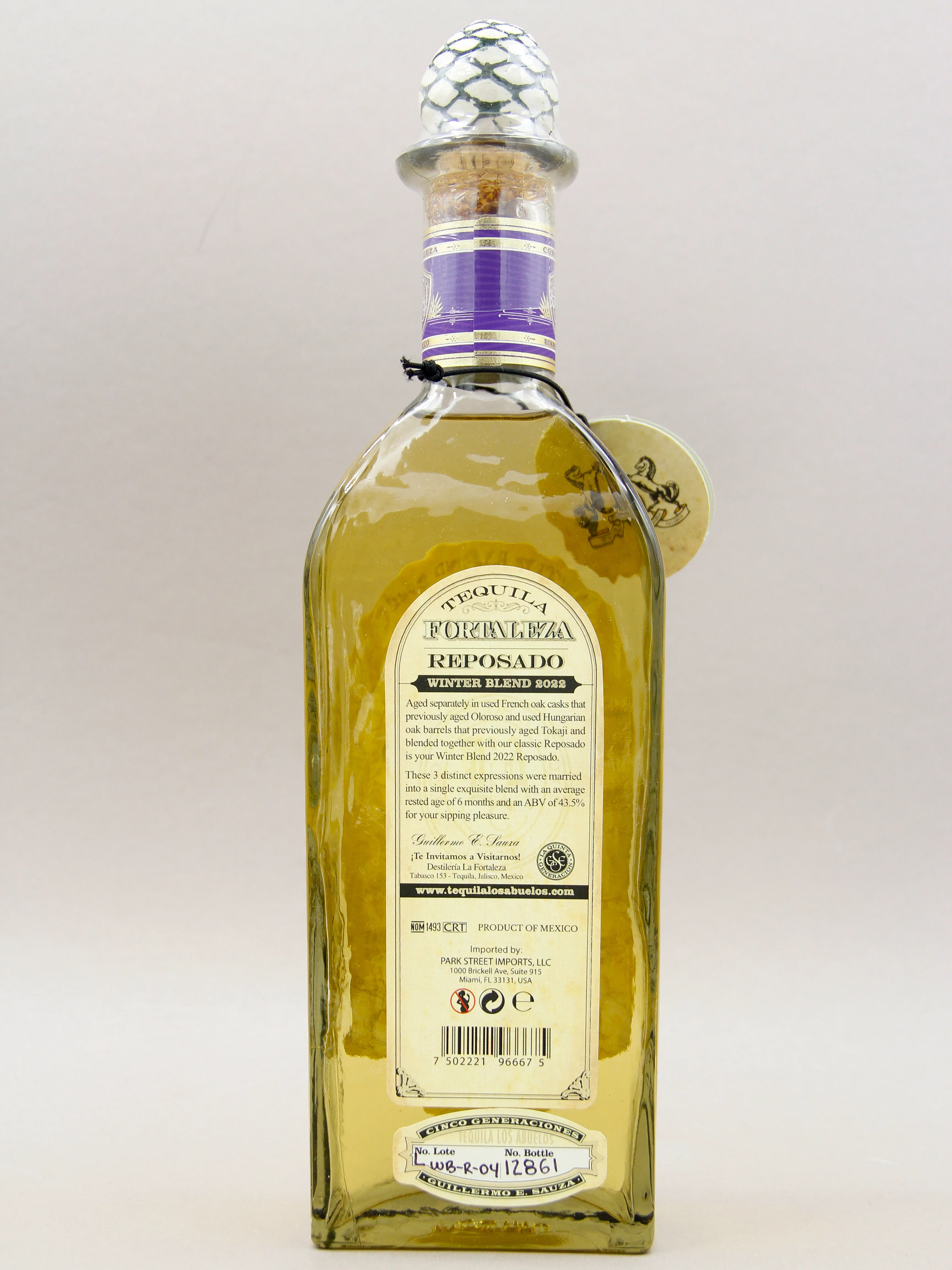 Fortaleza Reposado Tequila, Winter Blend 2022, 100% Agave (43.5%, 70cl) - Image 2