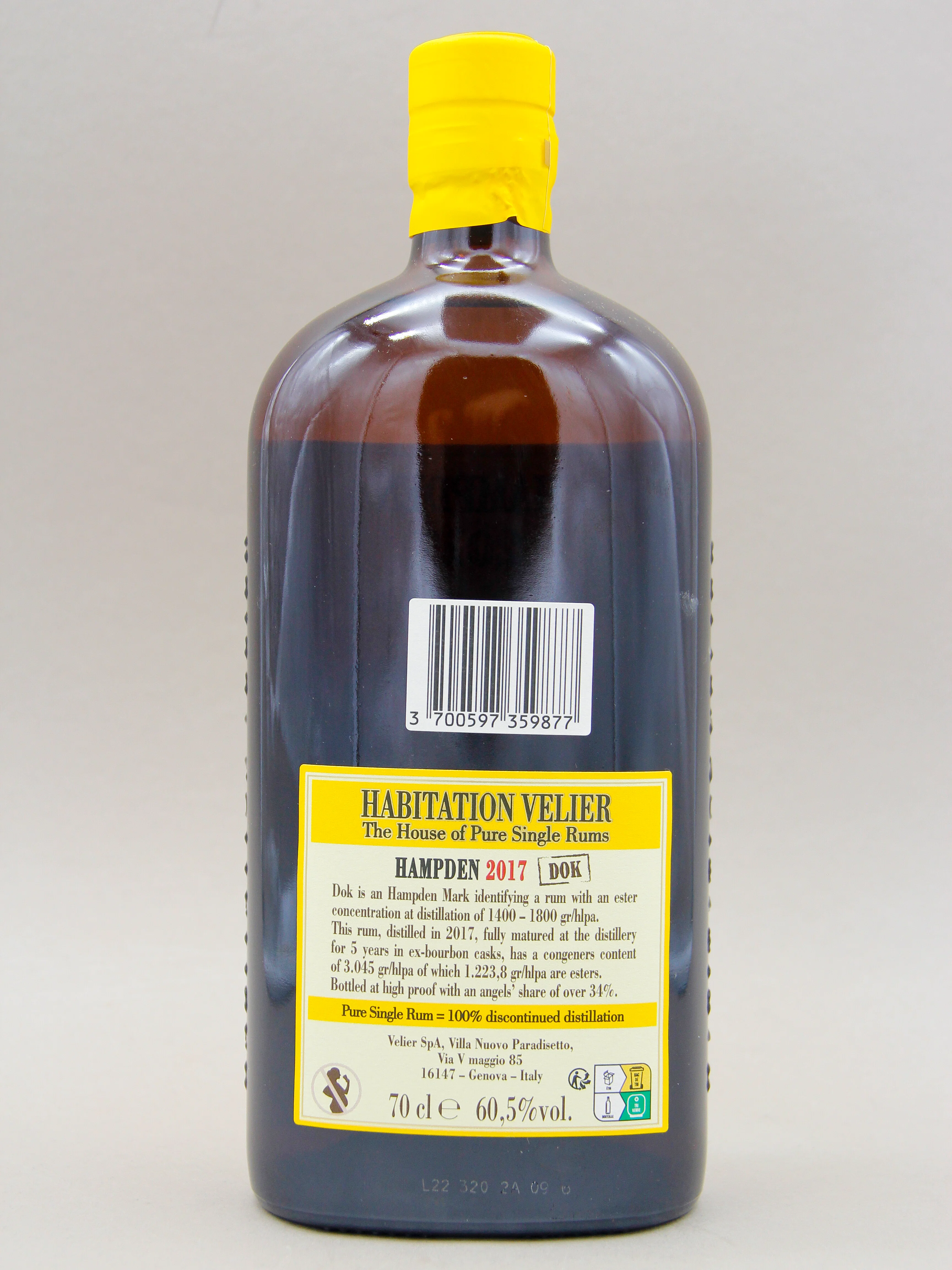Habitation Velier, Hampden 2017, DOK, Jamaica Pure Single Rum, Aged 5 years (60.5%, 70cl) - Image 2