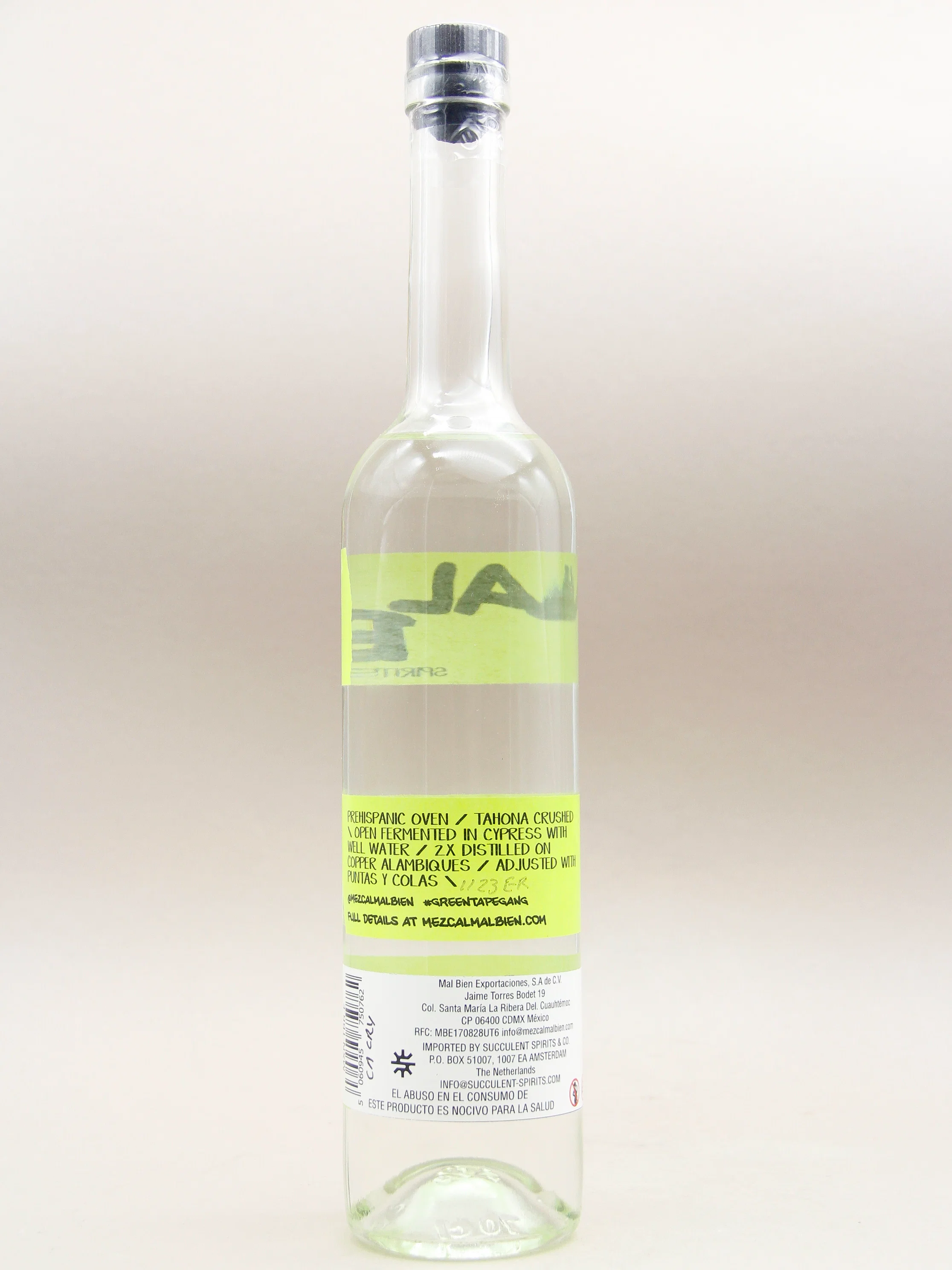 Mal Bien, 100% Agave Spirit, Green Tape, Tobasiche Joven (48%, 70cl) - Image 2