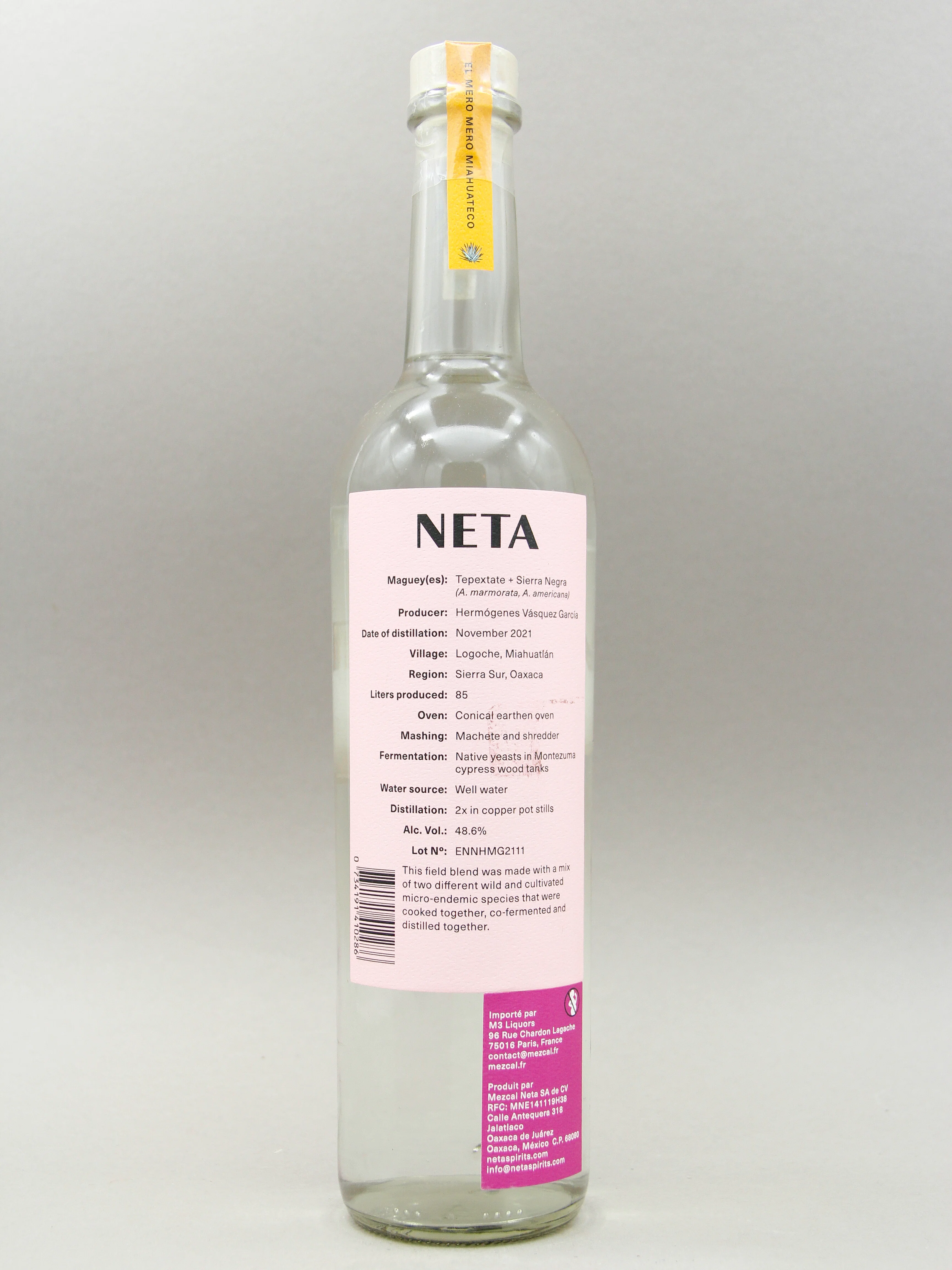 Neta, Sierra Niegra-Tepeztate Ensamble, Destilado De 100% Agave, Miahuatlán Oaxaca 2022 (48.6%, 70cl) - Image 2