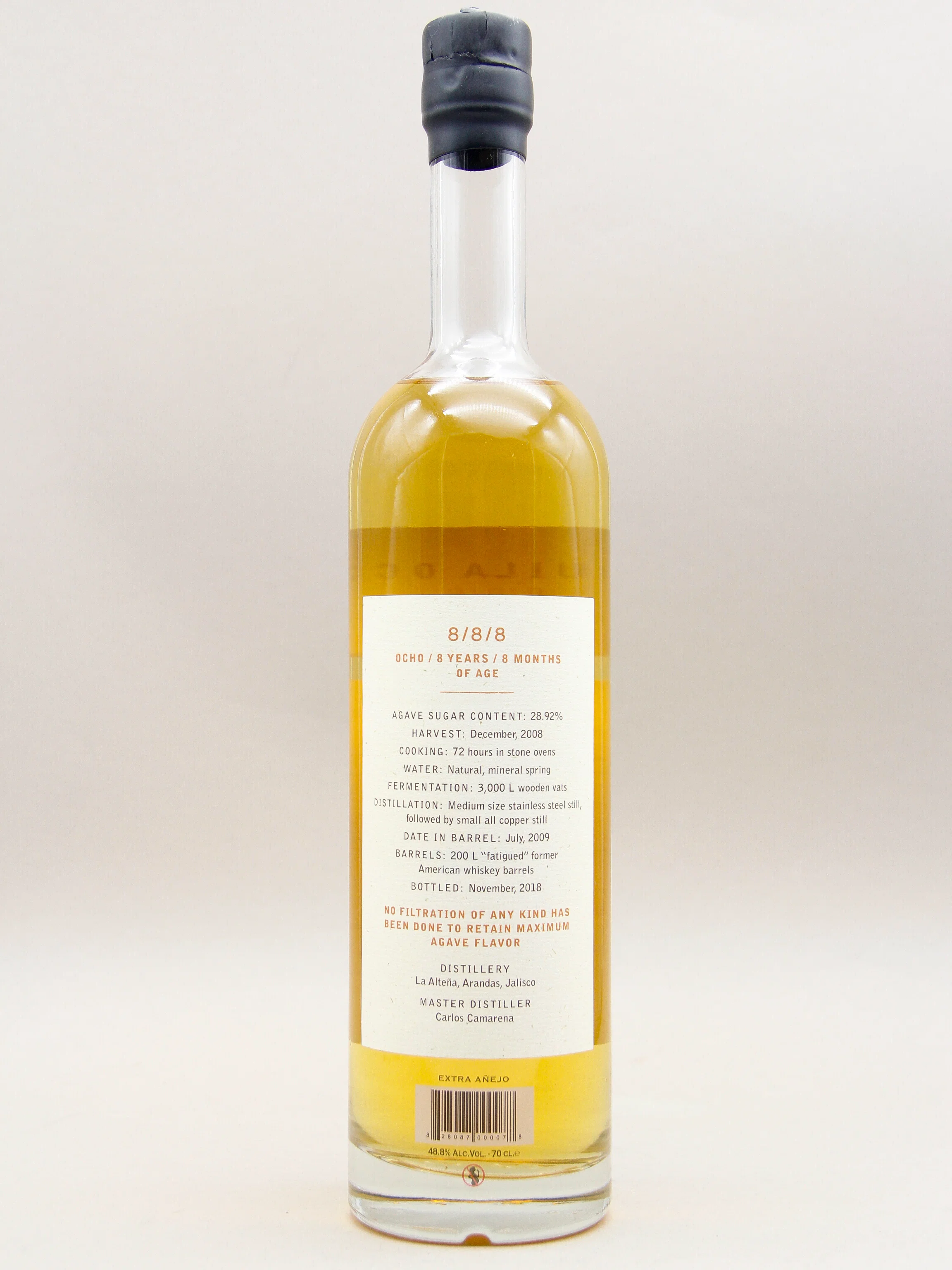 Ocho, 2008 El Carrizal, Tequila Extra Añejo, 8/8/8, 100% de Agave, Singel Barrel B-07 (48.8%, 70cl) - Image 2
