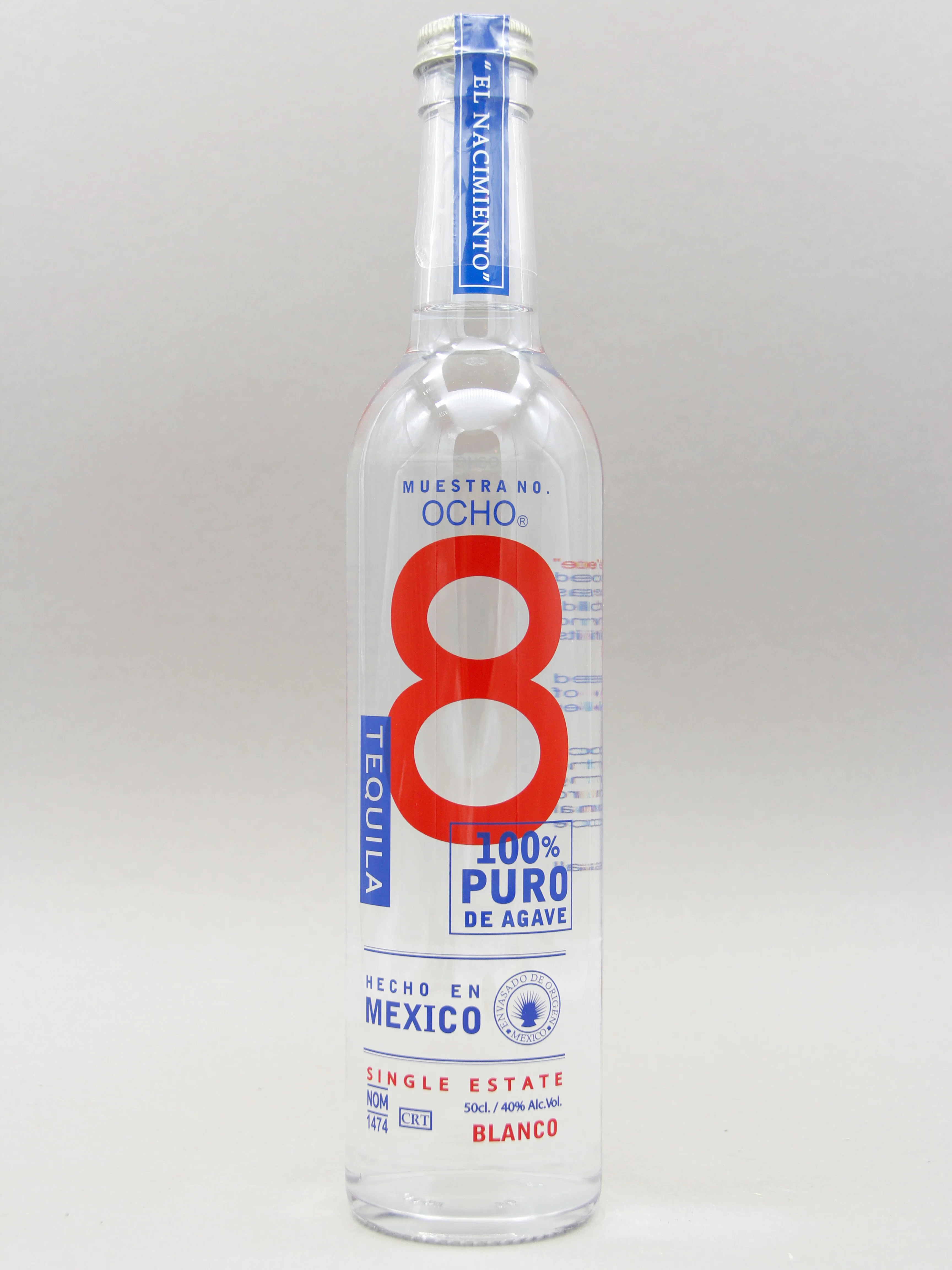 Ocho Blanco Tequila, 100% Puro De Agave (40%, 50cl) - Image 2