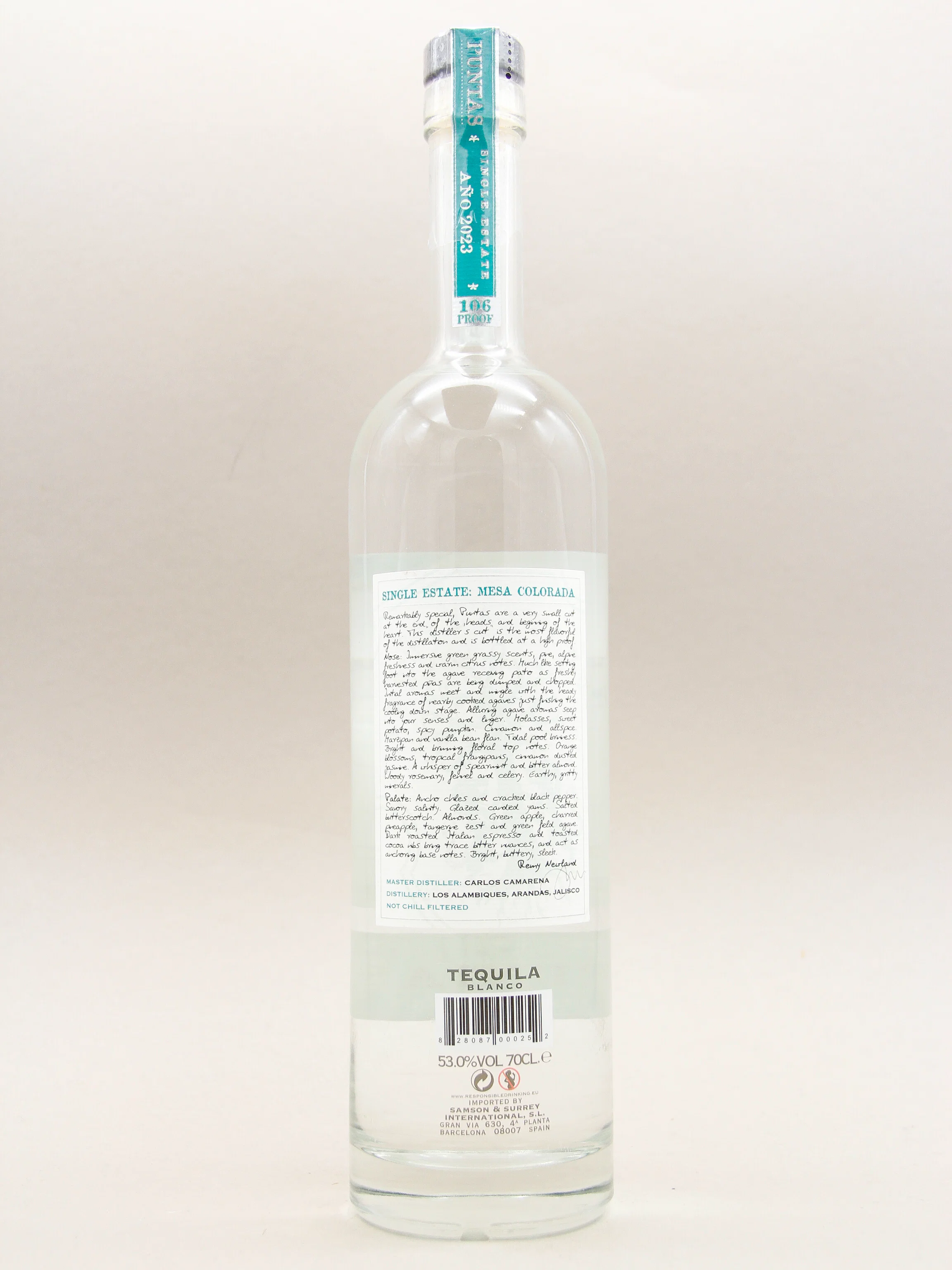 Ocho Puntas, Single Estate Tequila, Mesa Colorada 2023, 100% de Agave, Distiller's cut, 106 proof (53%, 70cl) - Image 2
