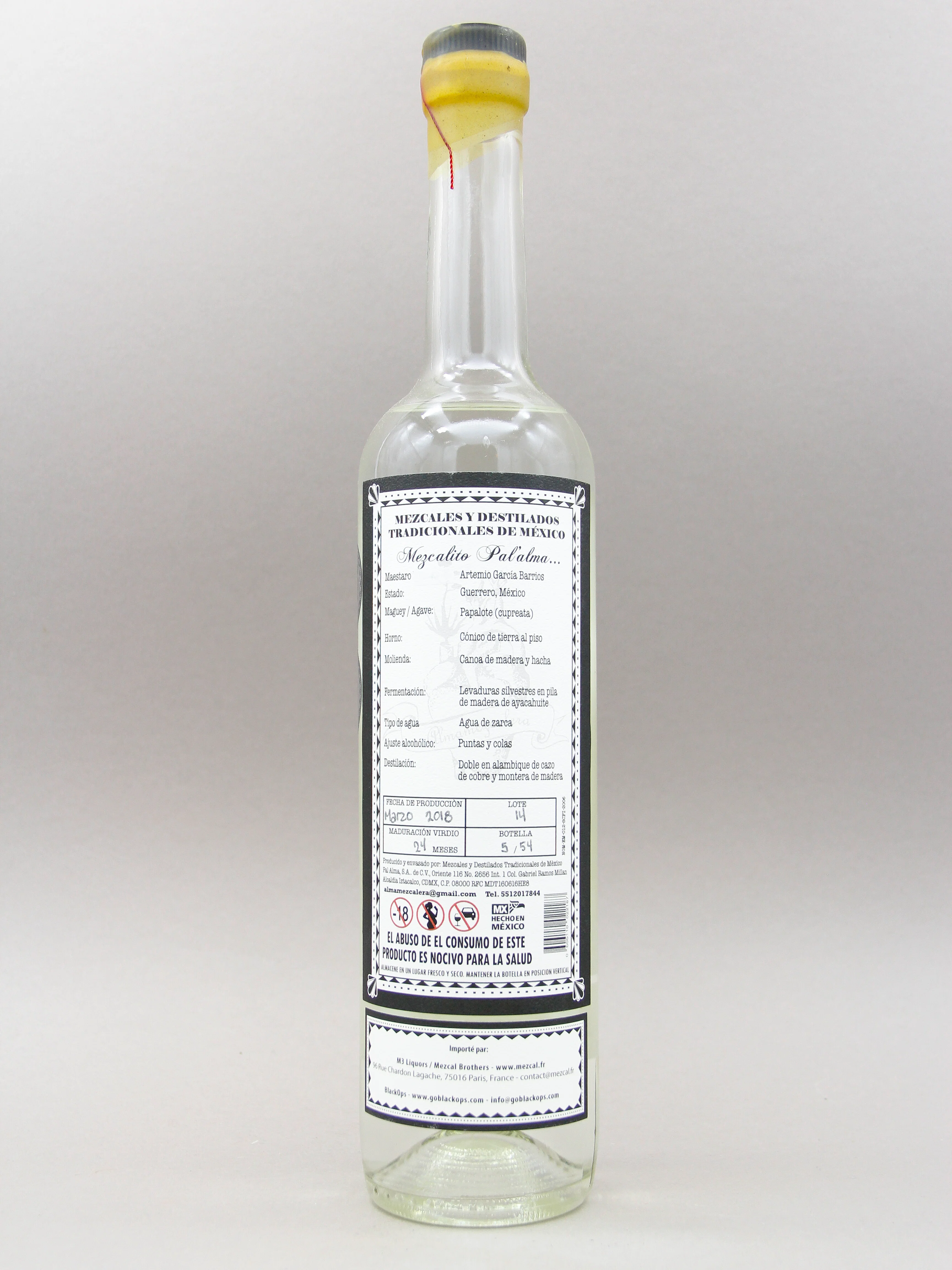 Pal' Alma, Destilado de Agave, 100% Papalote, Cupreata, Guerrero (51%, 70cl) - Image 2