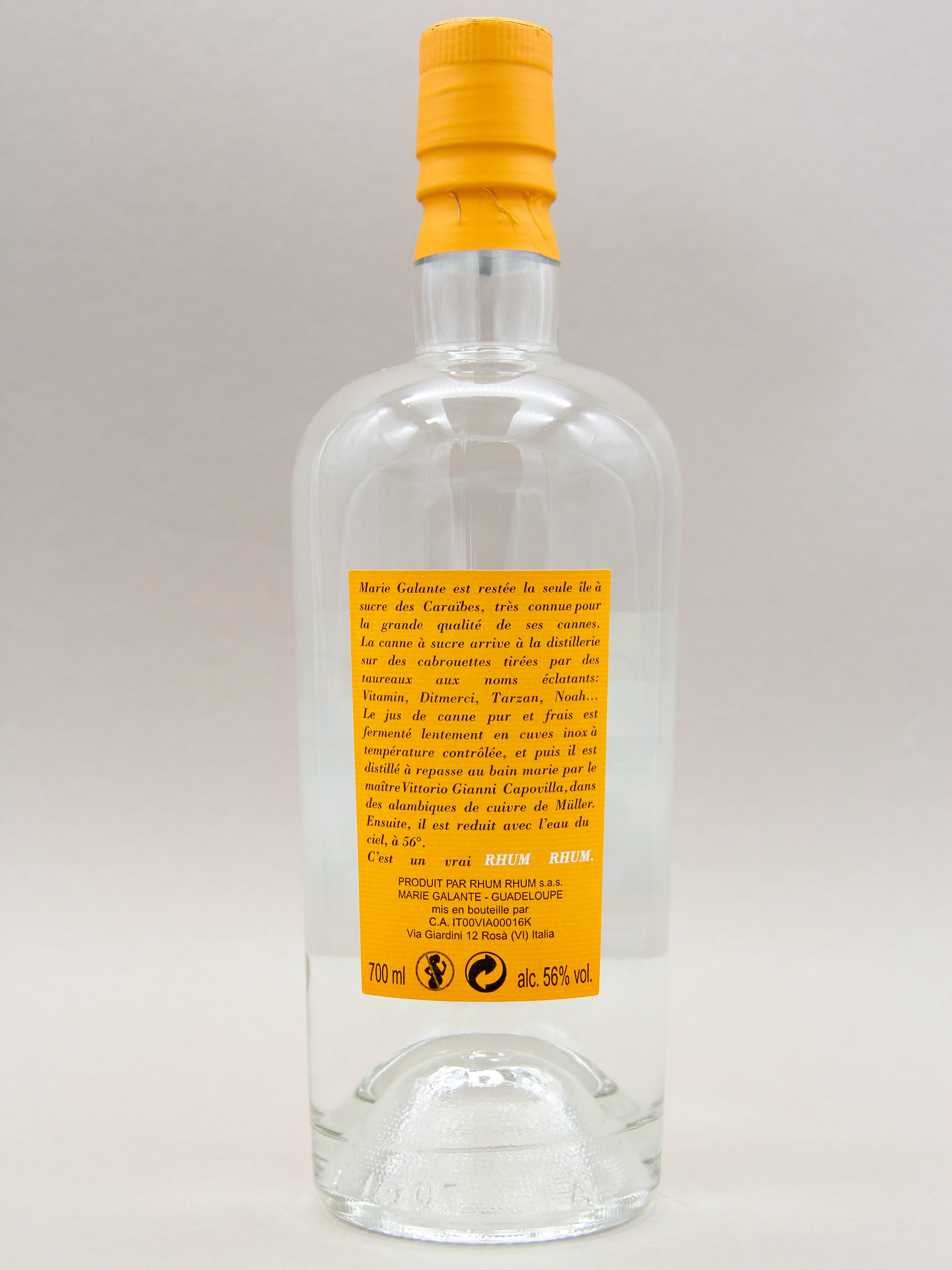 Rhum Rhum PMG, Rhum Blanc Agricole, Guadeloupe, Marie Galante (56%, 50cl) - Image 2