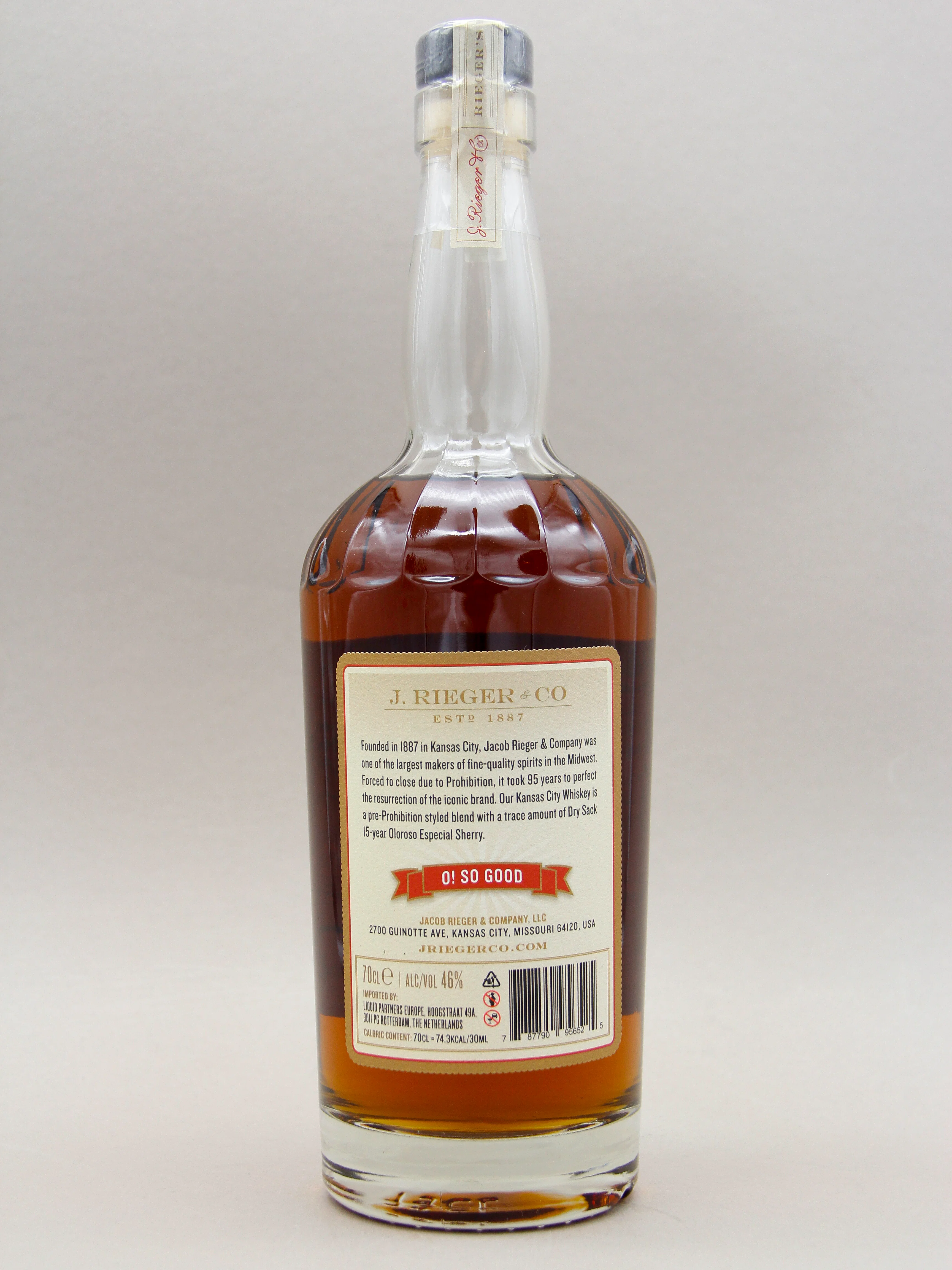 Rieger's Kansas City Whiskey (46%, 70cl) - Image 2