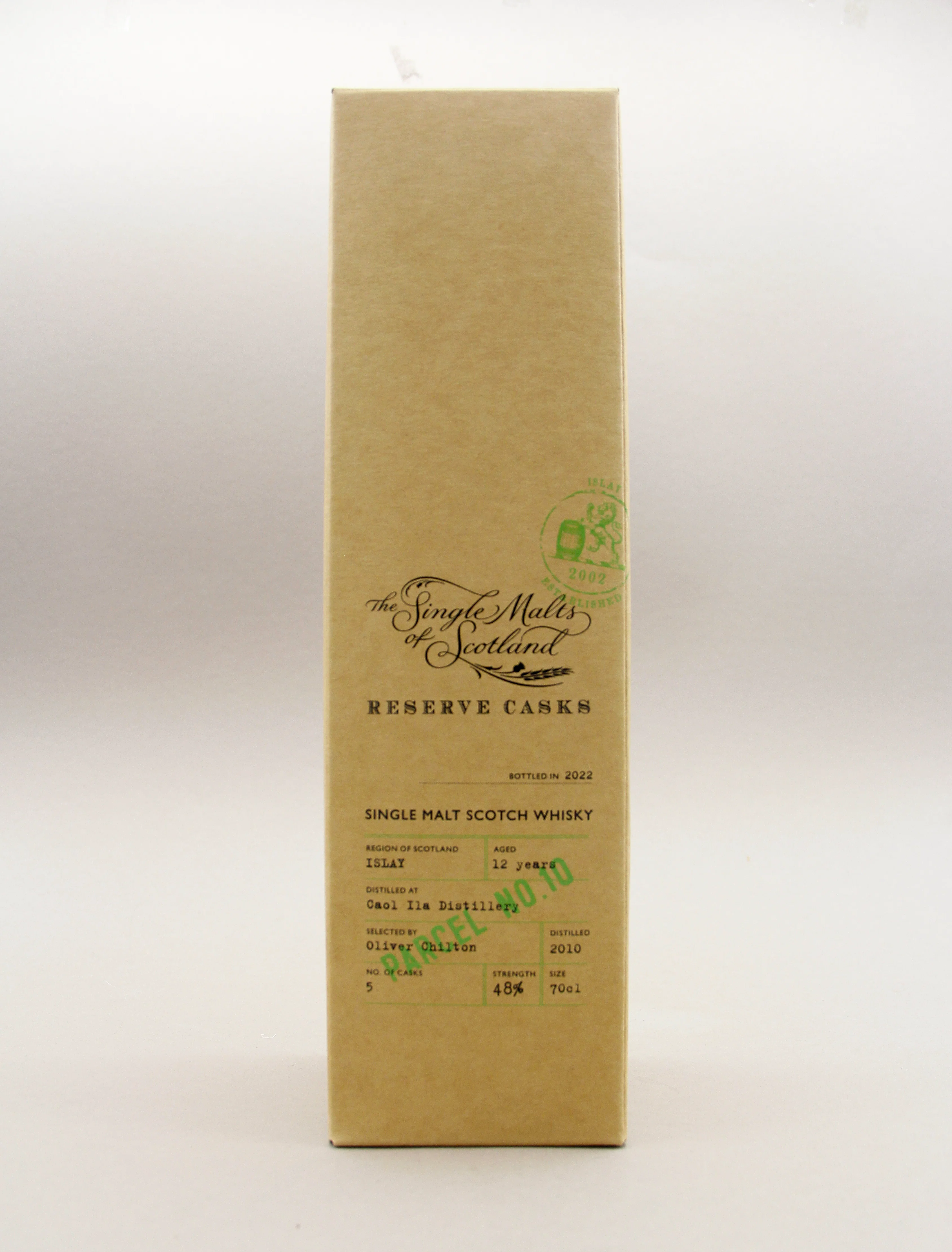 Single Malts of Scotland, Reserve Casks, Parcel No.10, Caol Ila, 12 years, 2010 - 2022, Islay Single Malt Scotch Whisky (48%, 70cl) - Image 2