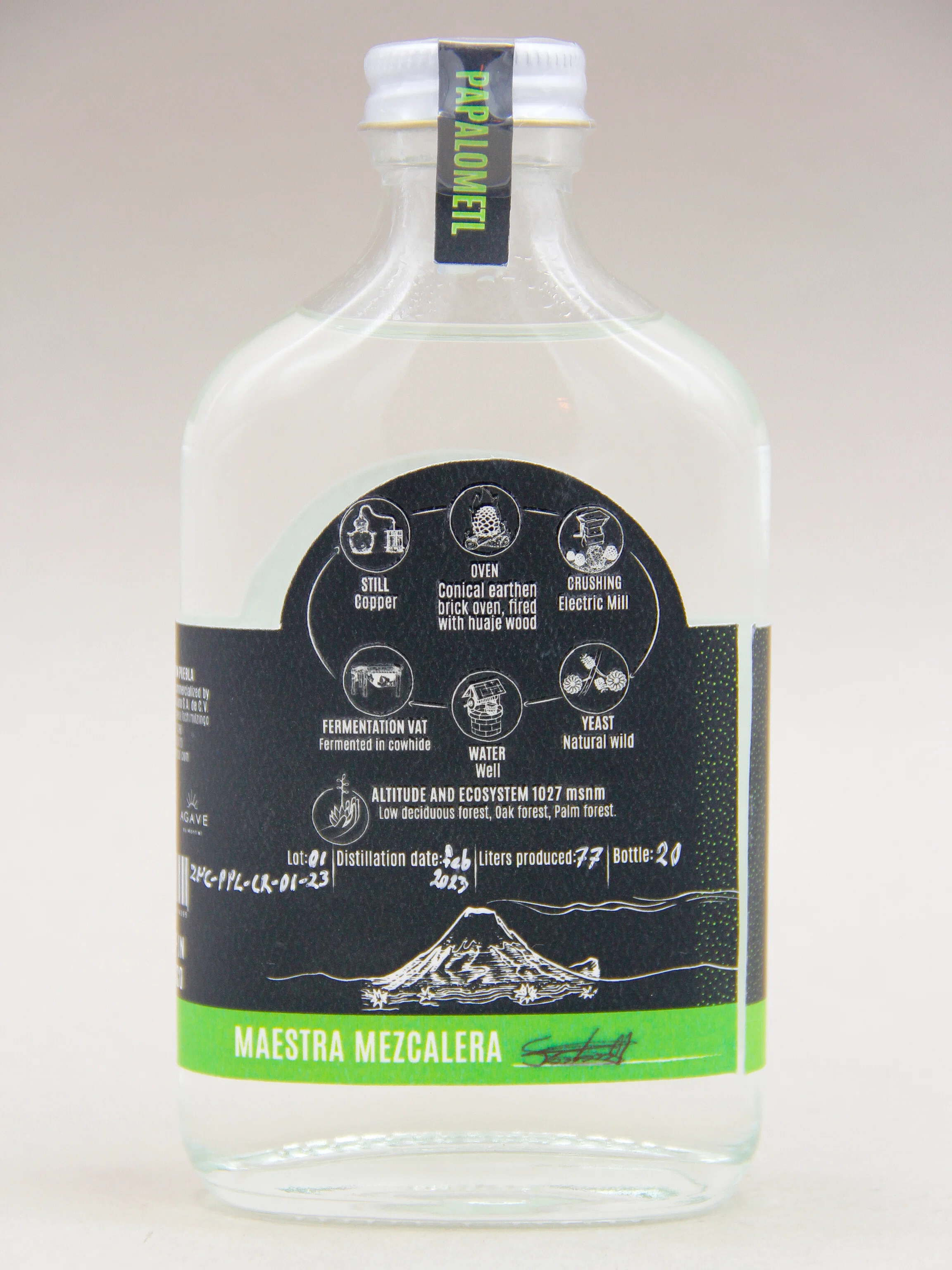 Zinacantan, Agave Spirits from 100% Agave, Papalometl, Fermented in leather, 2023 (46.7%, 20cl) - Image 2